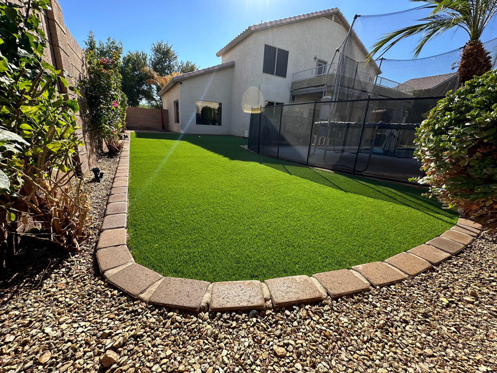 Turf and paver backyard Tempe AZ